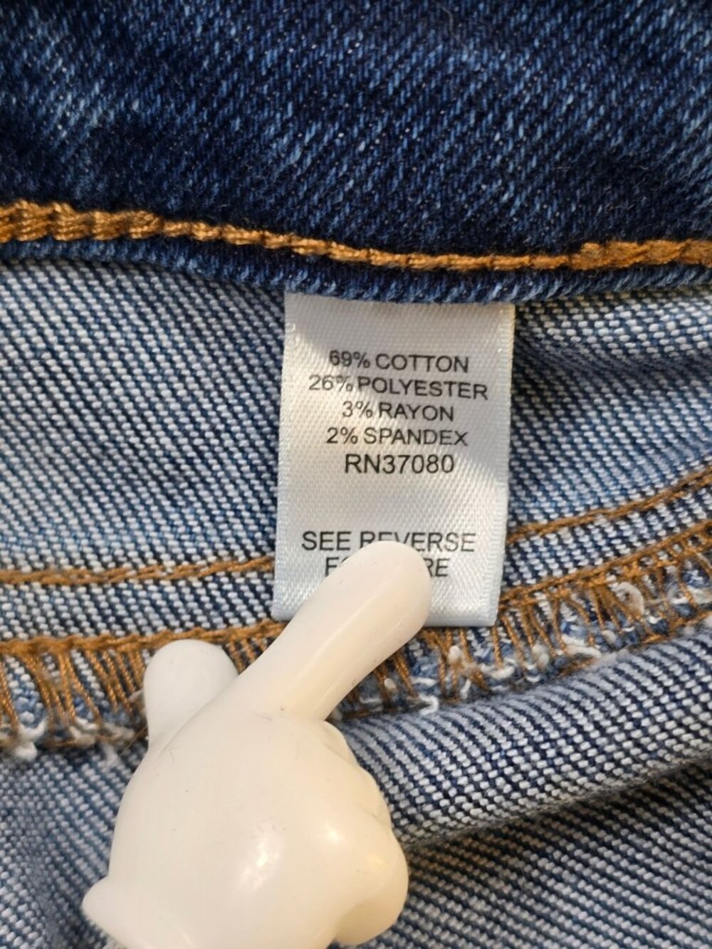 Est 1946 Denim Womens Mid-Rise Blue Jeans Flared Crop Frayed Hem Studded Size 12 - Picture 3 of 5